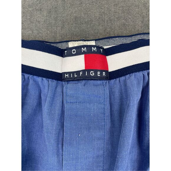 VTG Tommy Hilfiger Lounge Shorts Women XL Blue Retro Y2K Vintage Logo Sleepwear - Picture 2 of 9